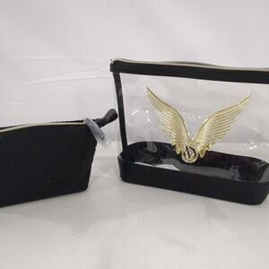 NWT Victoria's Secret Black and Clear Makeup Bag Set